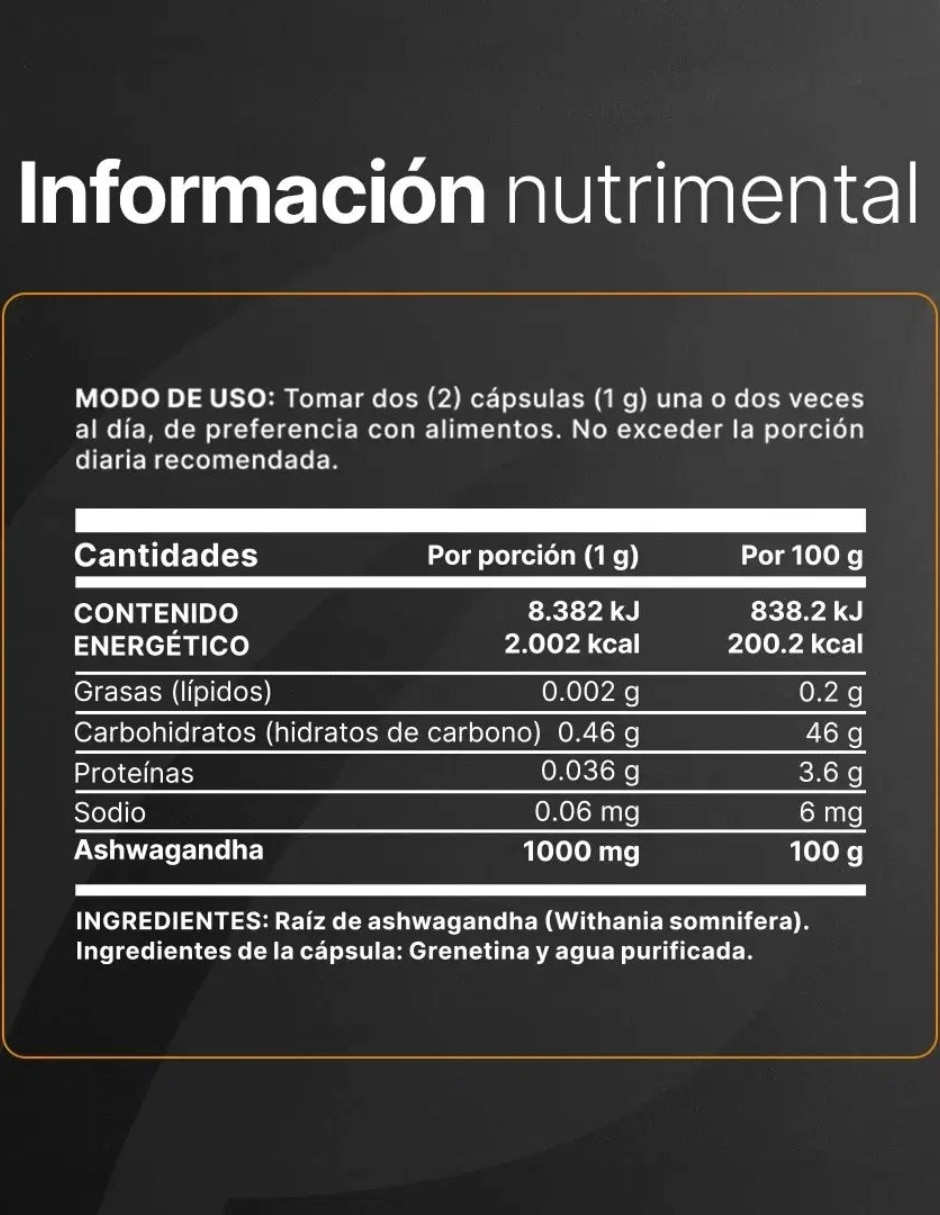 Ashwagandha Root Powder de 200 cápsulas 7