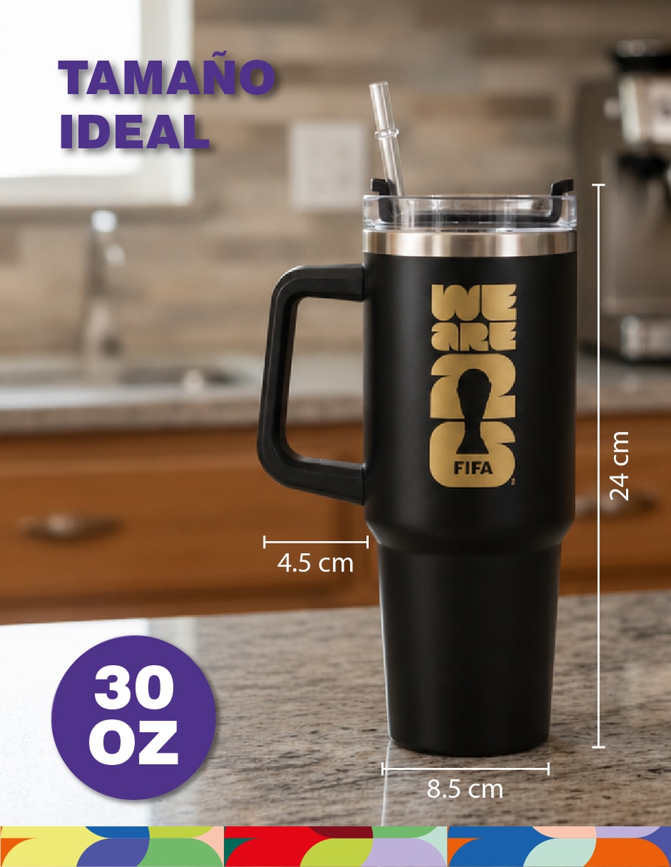 Termo Fifa de acero inoxidable con tapa rosca