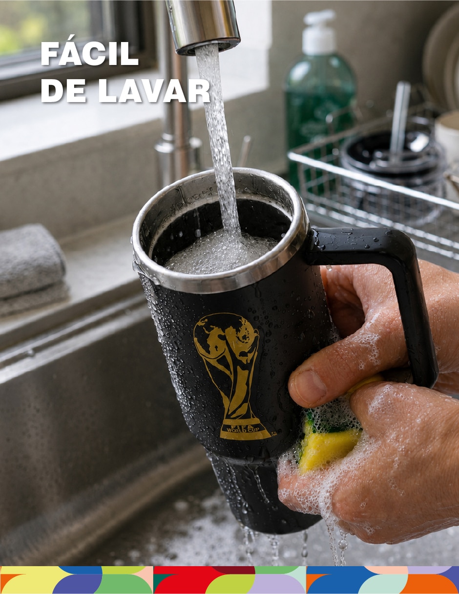 Termo Fifa de acero inoxidable con tapa rosca