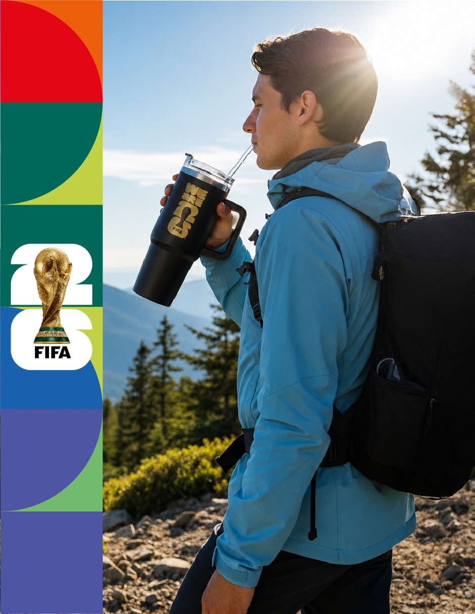 Termo Fifa de acero inoxidable con tapa rosca