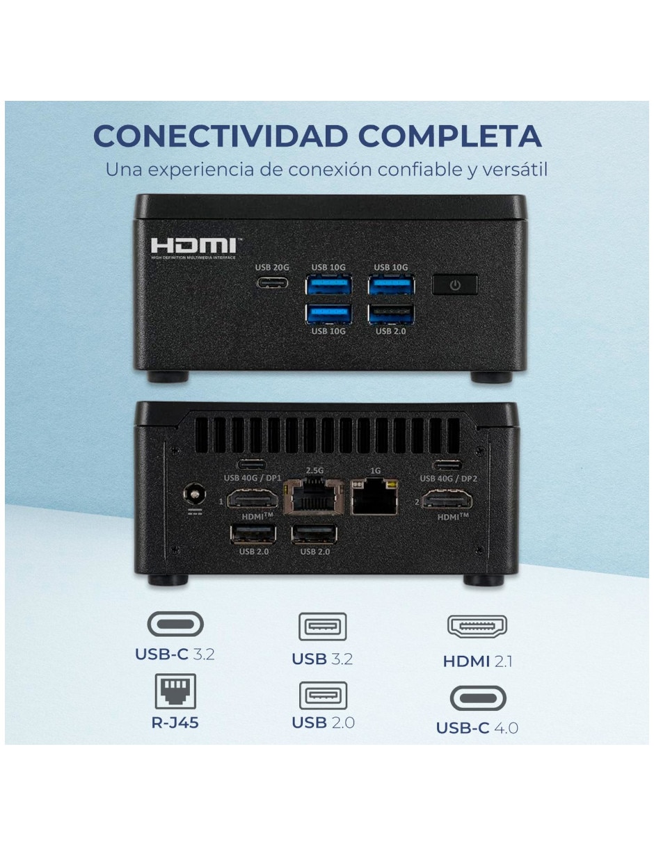 Mini PC MPELZ7V2-U5161TB Intel Core Ultra 5 integrada 16 GB RAM 1 TB SSD 3