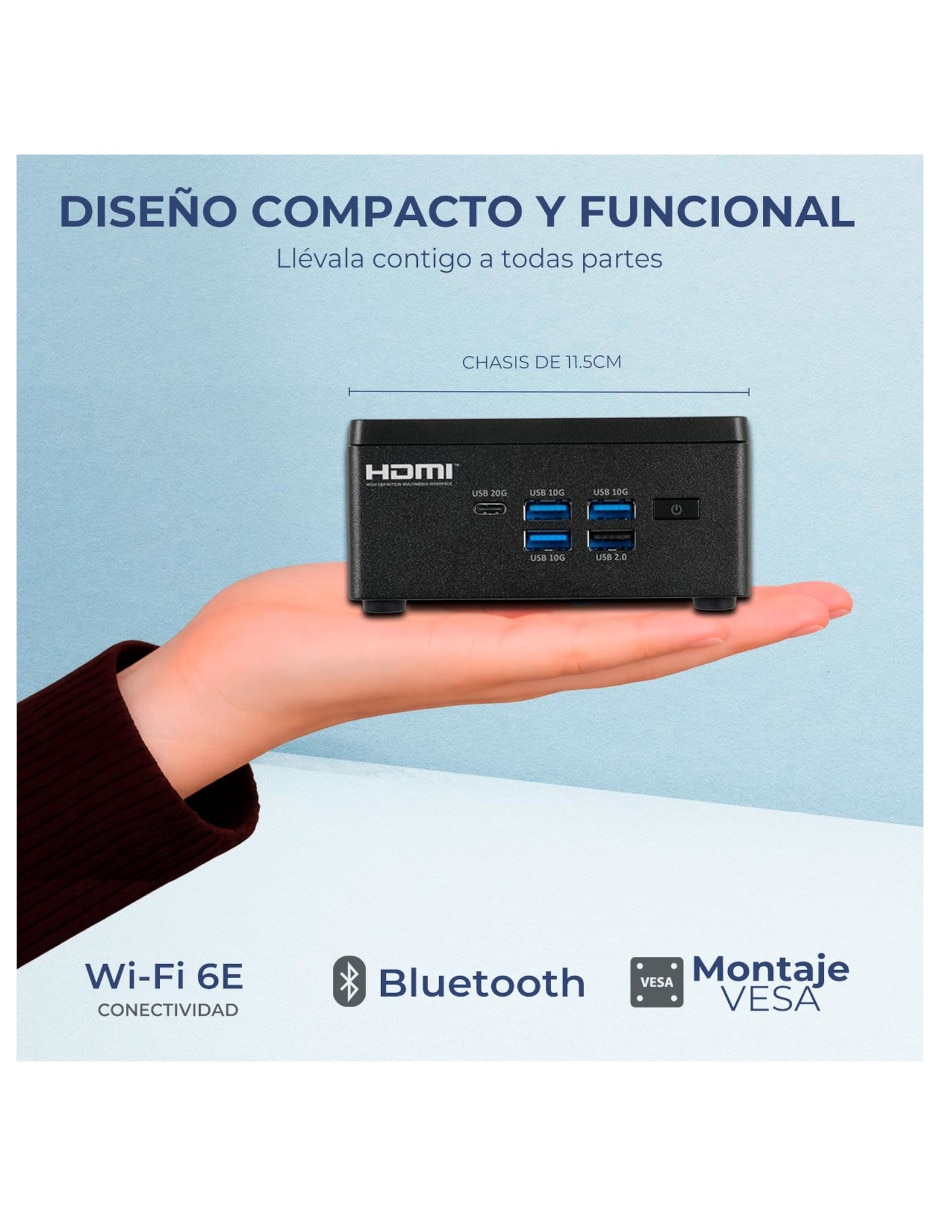 Mini PC MPELZ7V2-U5161TB Intel Core Ultra 5 integrada 16 GB RAM 1 TB SSD 6