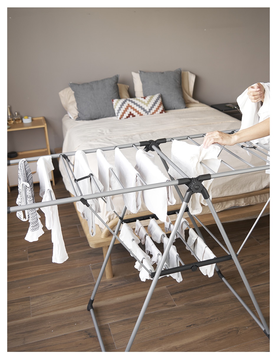 Set tendedero plegable Mu:4life de acero inoxidable