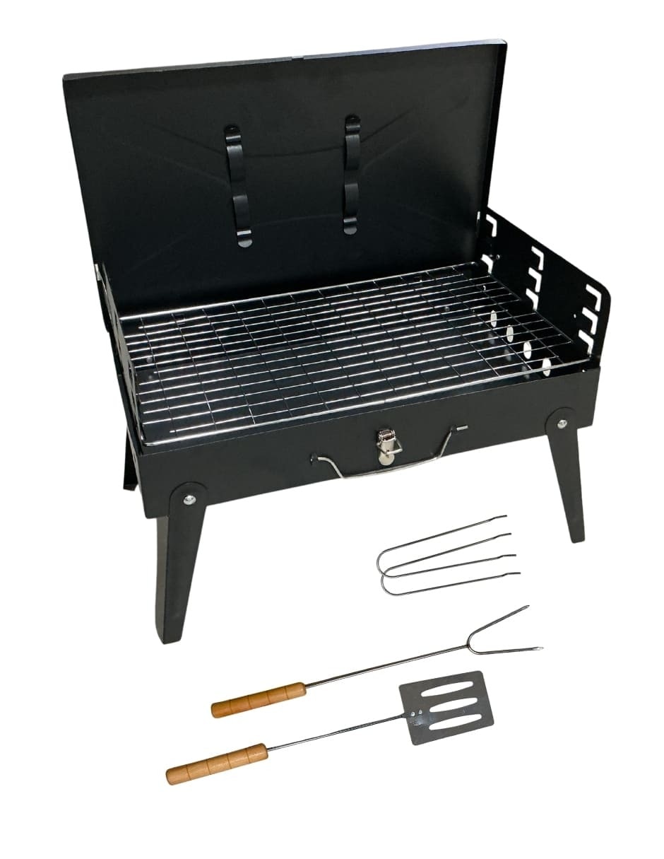 Asador carbón Ecomlab de acero inoxidable