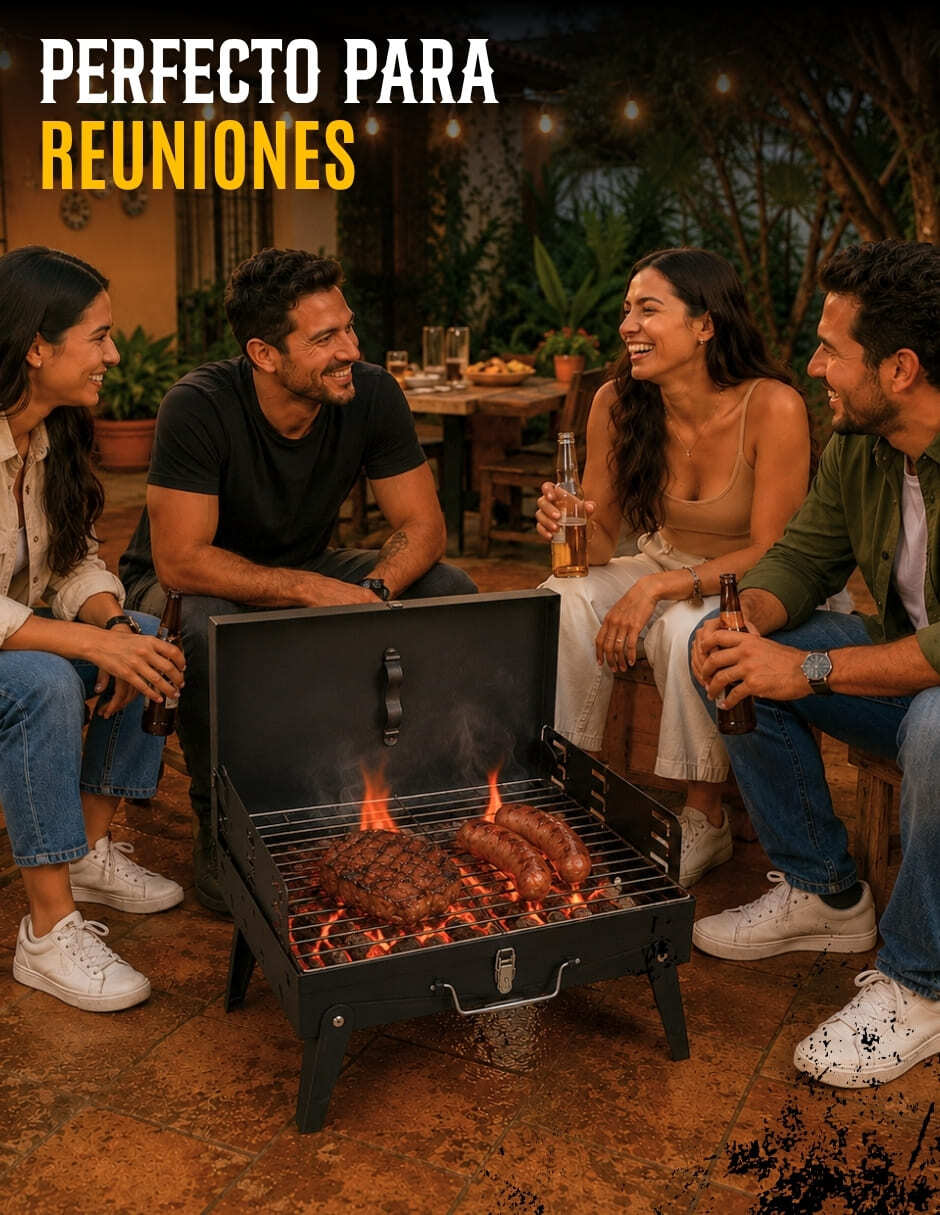 Asador carbón Ecomlab de acero inoxidable