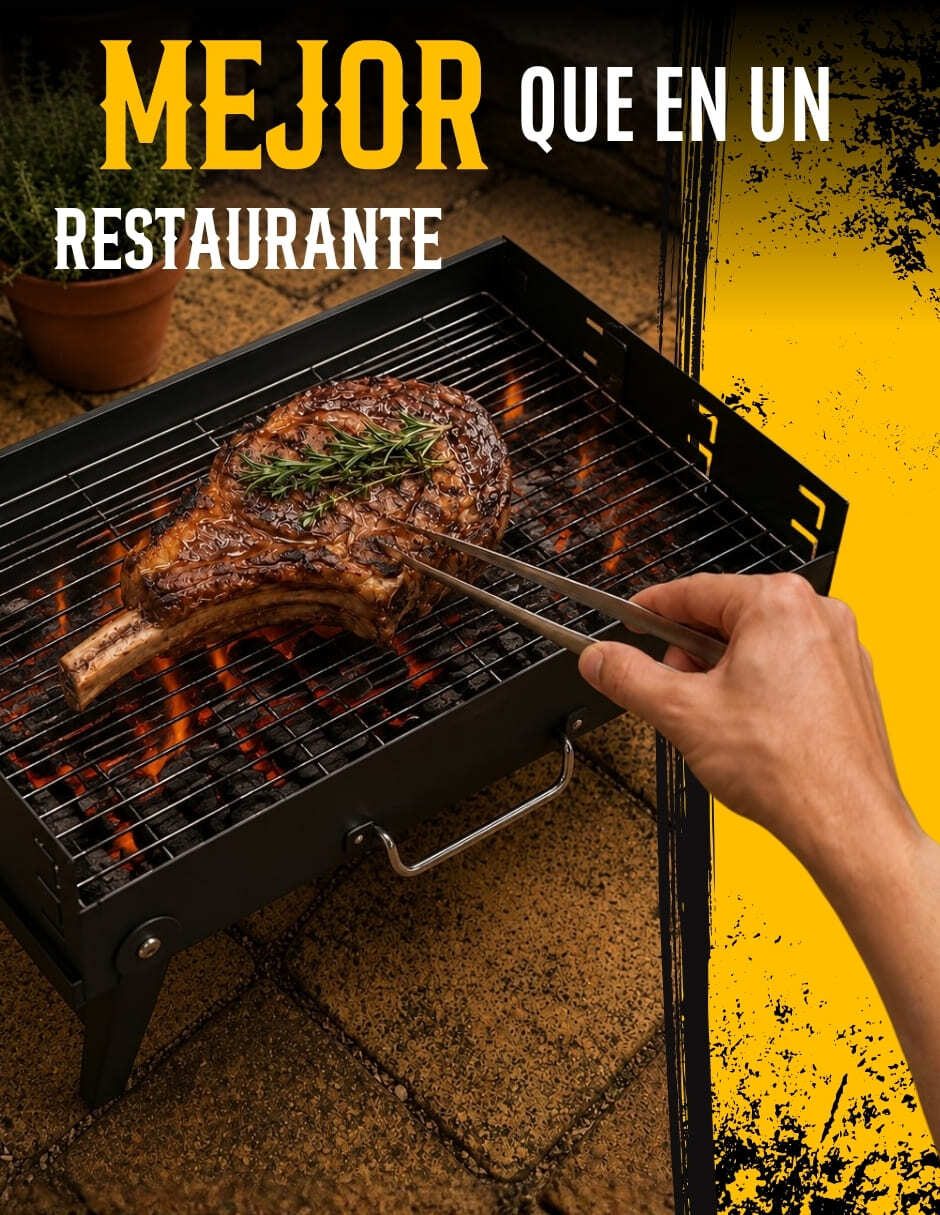 Asador carbón Ecomlab de acero inoxidable