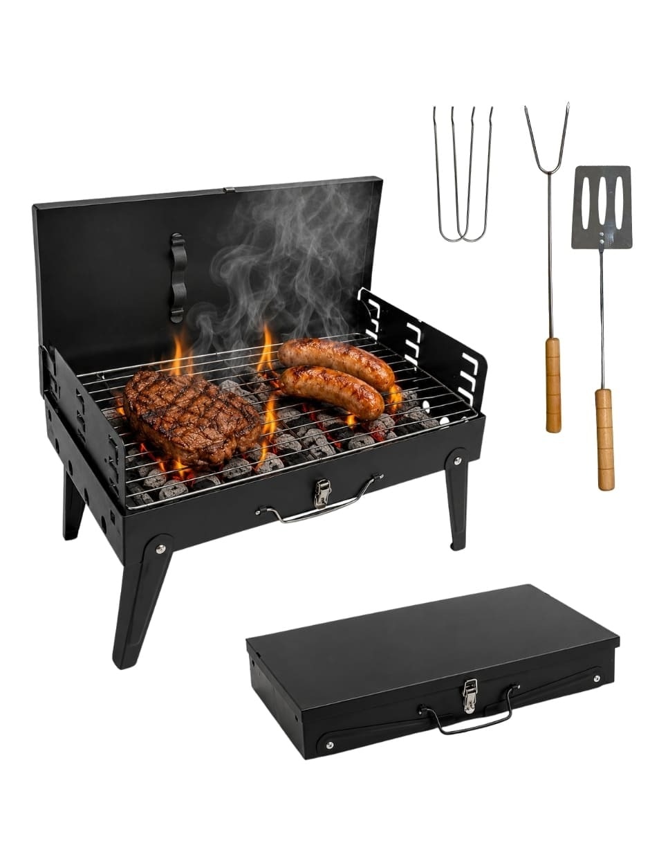 Asador carbón Ecomlab de acero inoxidable