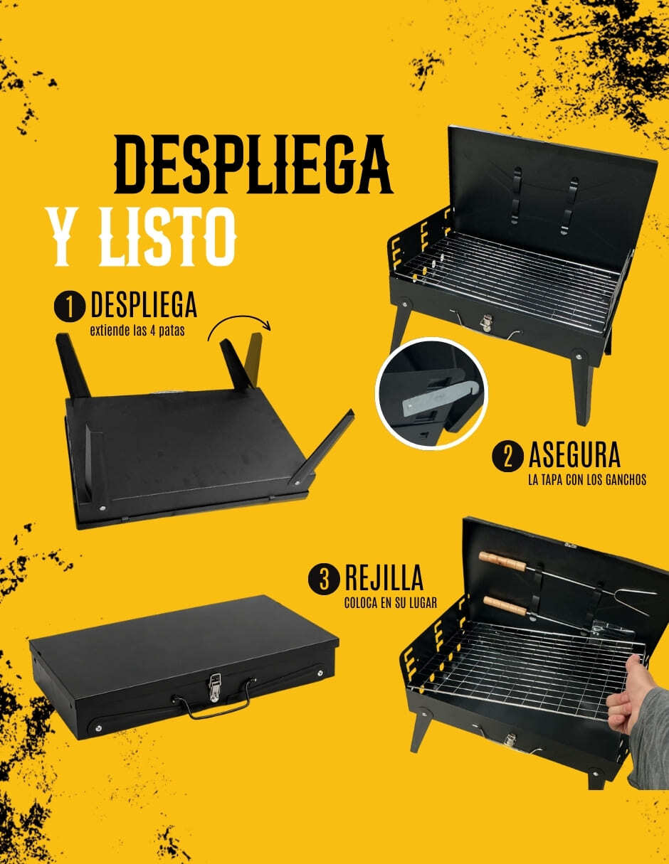Asador carbón Ecomlab de acero inoxidable