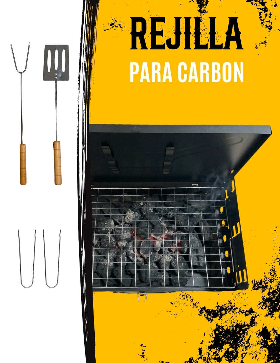 Asador carbón Ecomlab de acero inoxidable