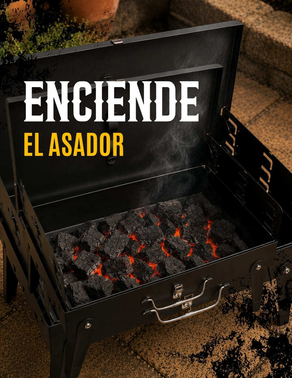 Asador carbón Ecomlab de acero inoxidable