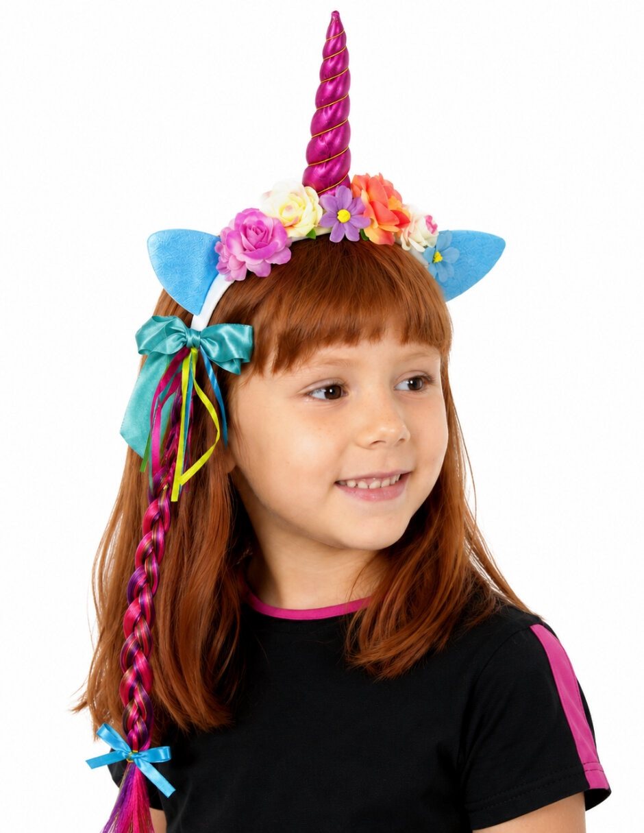 Diadema para disfraz de Unicornio para niña Ghoulish Productions