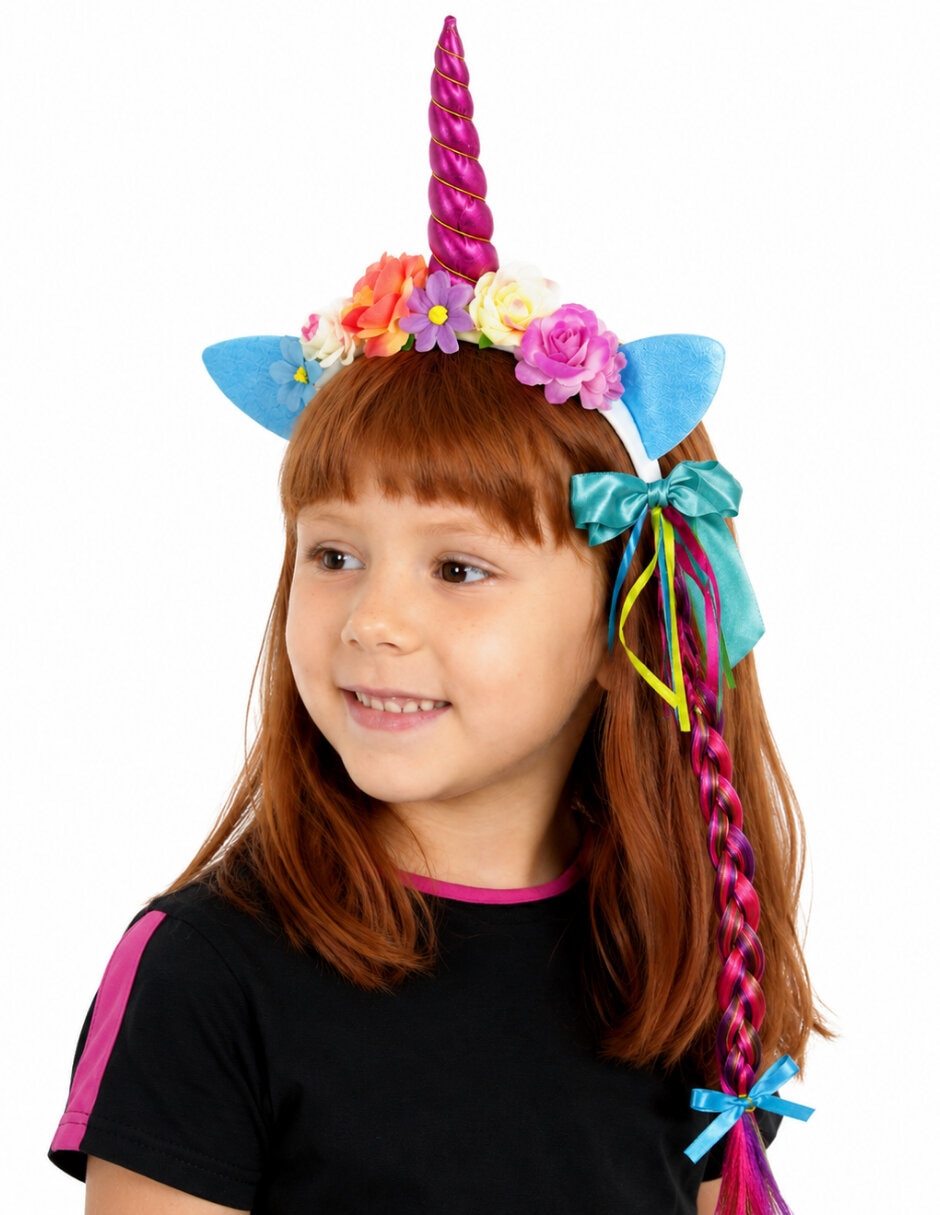 Diadema para disfraz de Unicornio para niña Ghoulish Productions