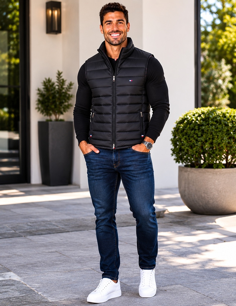 Chaleco Tommy Hilfiger impermeable capitonado para hombre