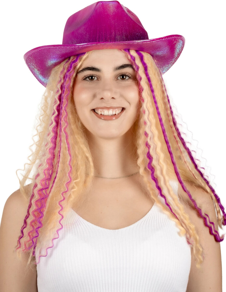 Sombrero para disfraz tornasol de vaquera