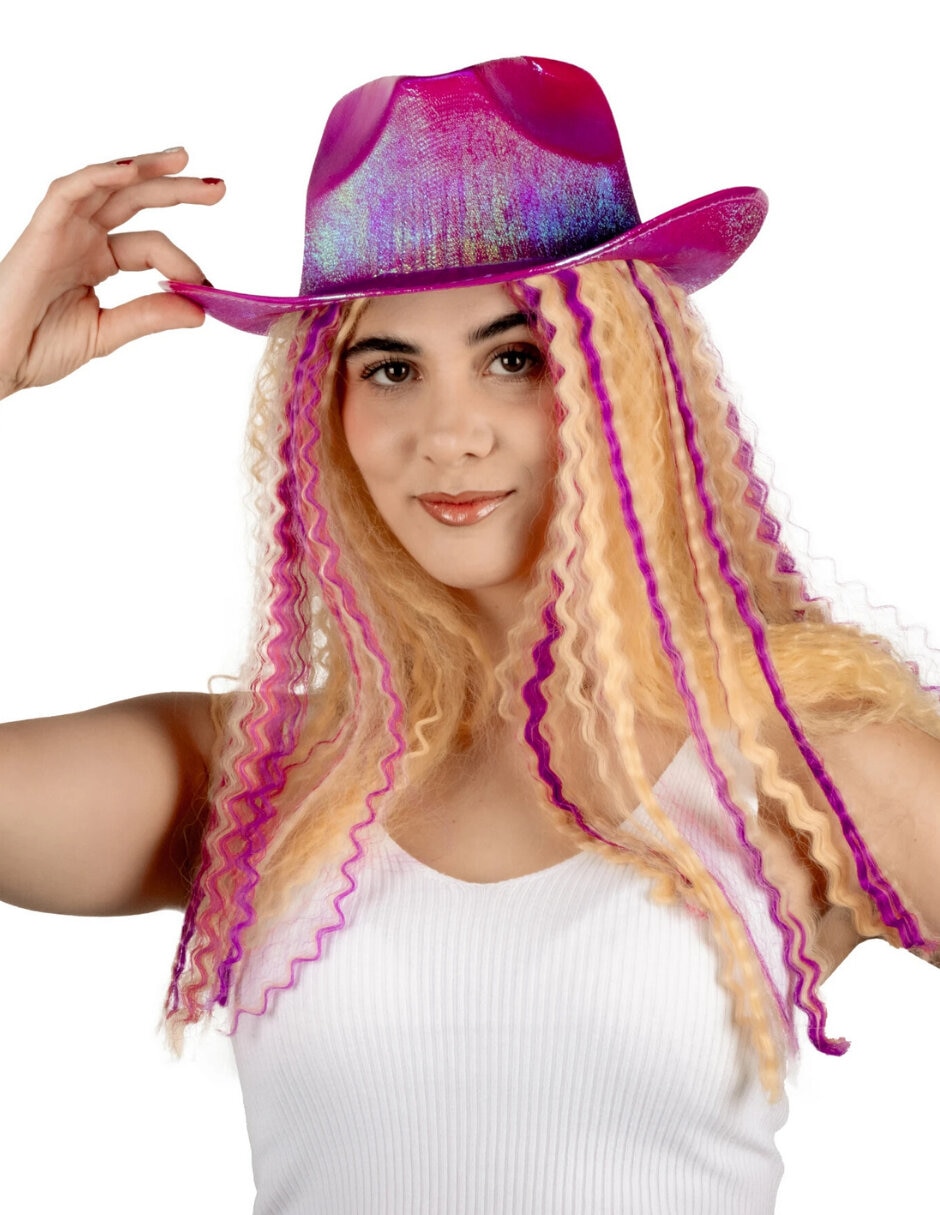 Sombrero para disfraz tornasol de vaquera Ghoulish Productions