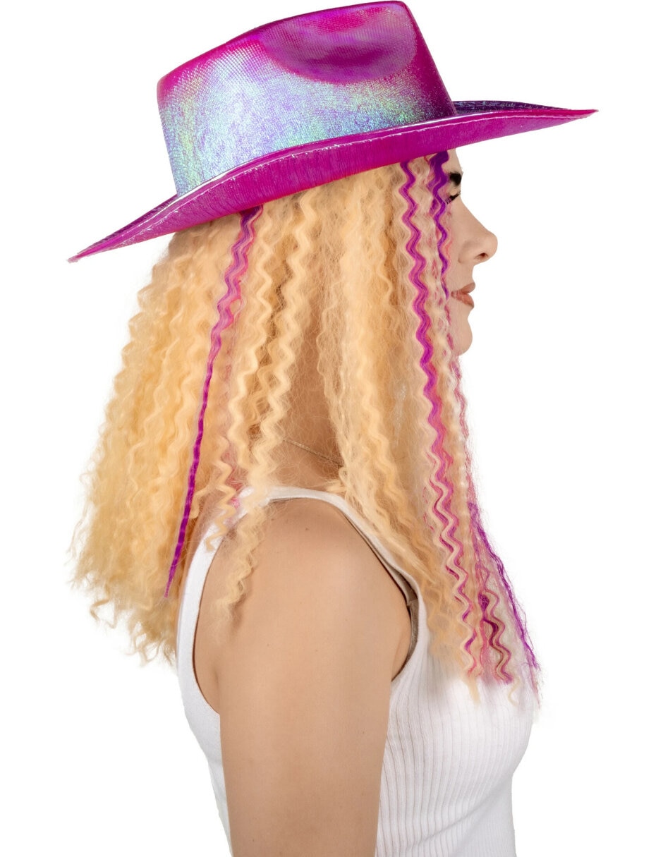 Sombrero para disfraz tornasol de vaquera Ghoulish Productions