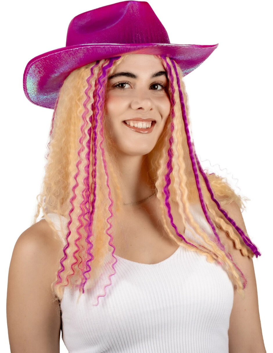 Sombrero para disfraz tornasol de vaquera Ghoulish Productions