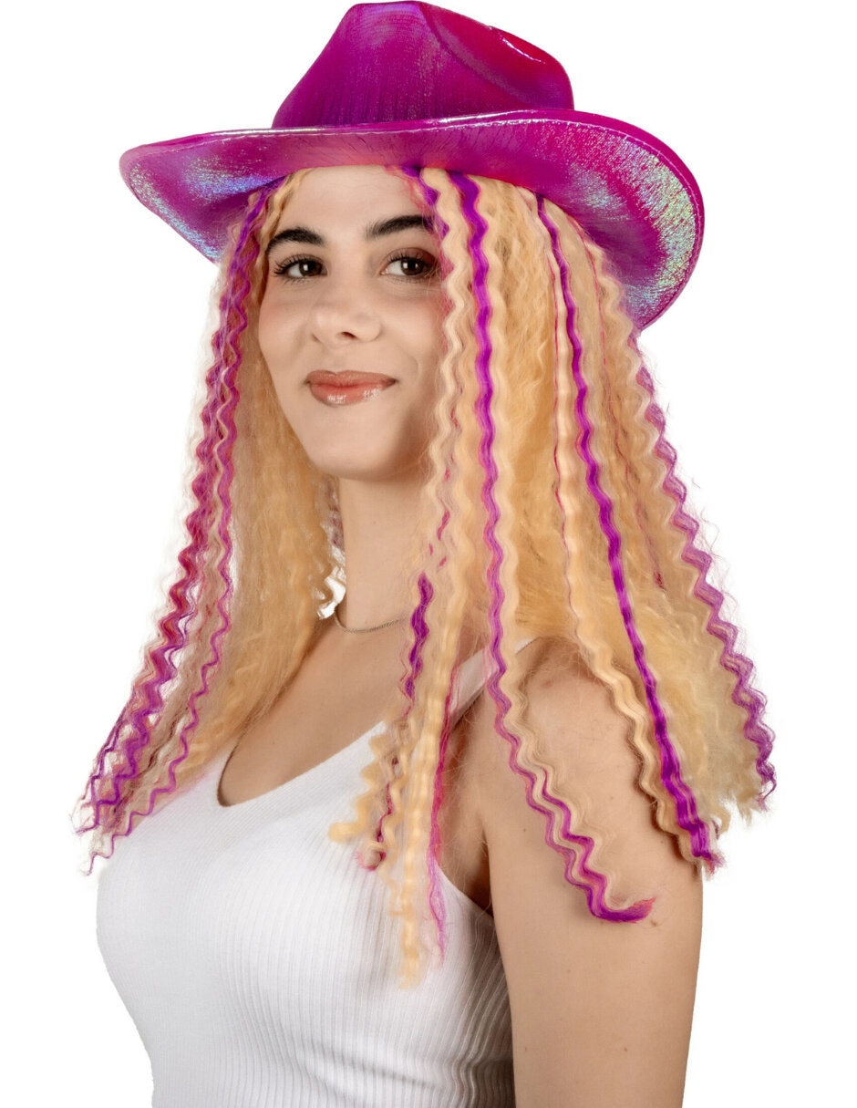 Sombrero para disfraz tornasol de vaquera Ghoulish Productions