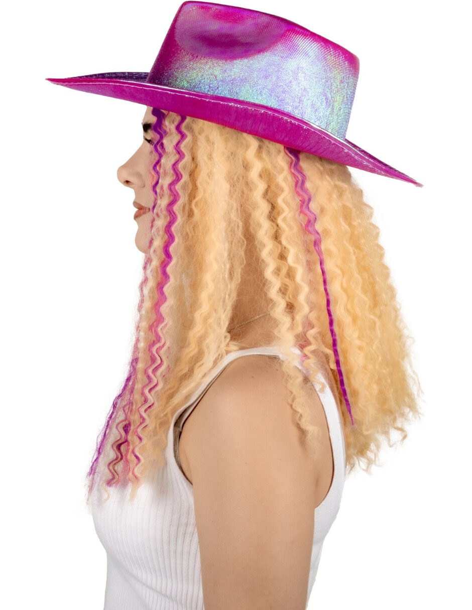 Sombrero para disfraz tornasol de vaquera Ghoulish Productions
