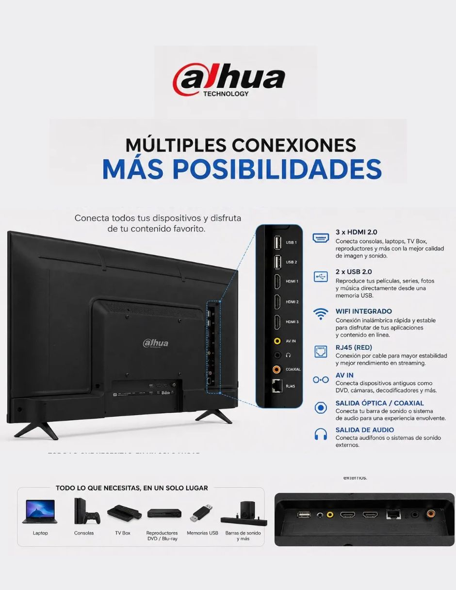 Pantalla Smart TV Dahua LED de 4K/UHD tv-dahua-50 con android tv