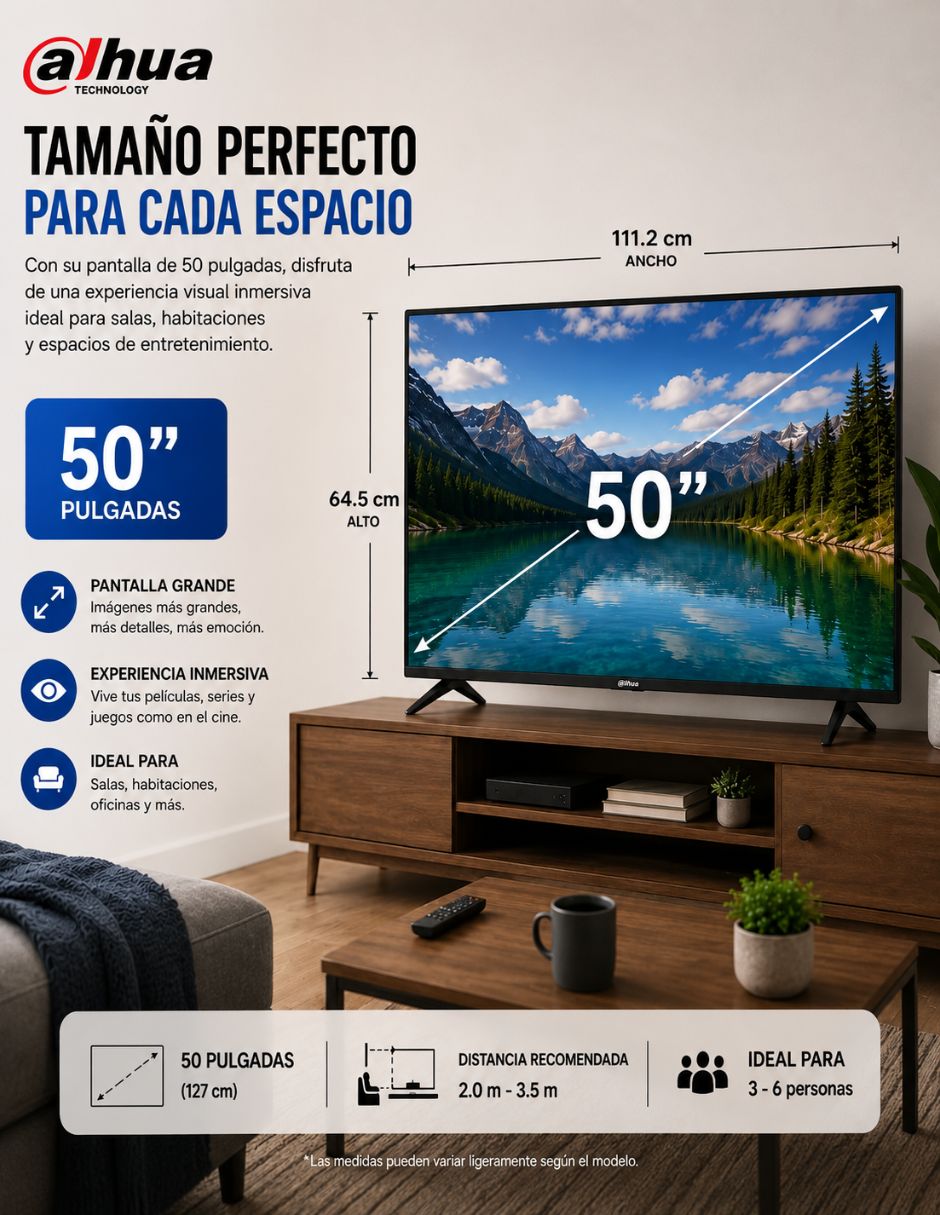 Pantalla Smart TV Dahua LED de 4K/UHD tv-dahua-50 con android tv