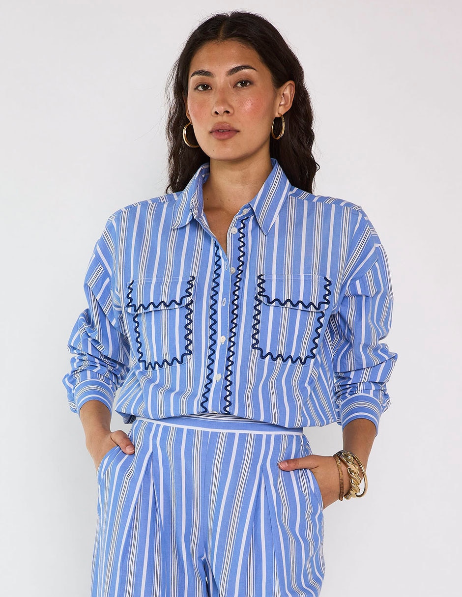 Blusa camisera maison manga larga para mujer Blusa camisera maison manga larga para mujer