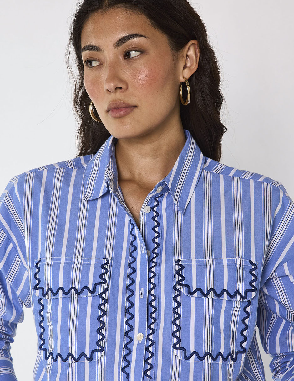 Blusa camisera maison manga larga para mujer 3