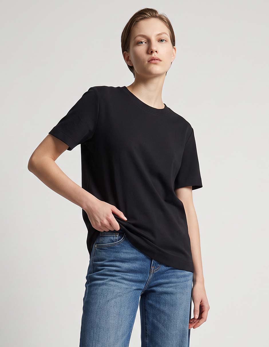 Playera manga corta cuello redondo para mujer Playera manga corta cuello redondo para mujer