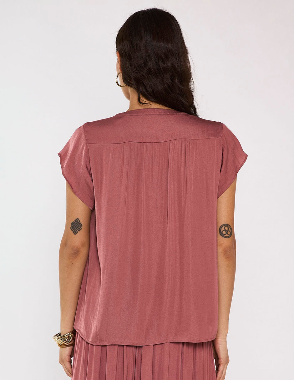 Blusa maison manga corta para mujer 4