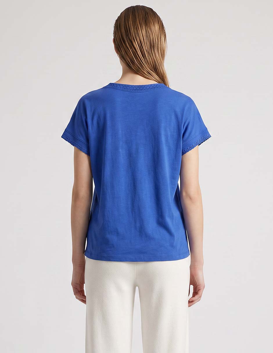 Playera manga corta cuello v para mujer 4