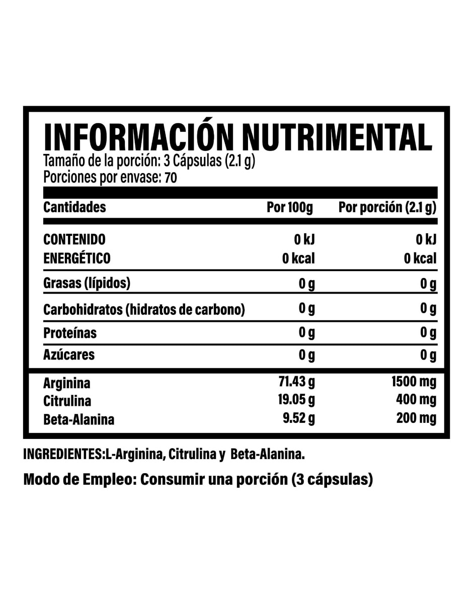 Suplementos alimenticios L-Arginina Platinum 2
