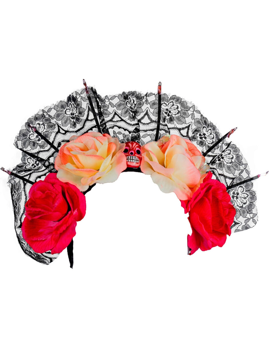 Diadema para disfraz con flores Diadema para disfraz con flores