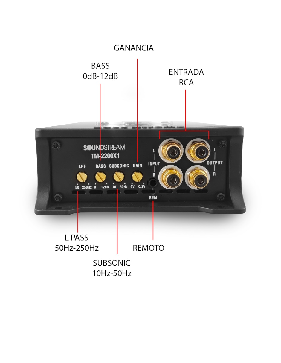Amplificador para auto Soundstream TM-2200X1 de 9-16 VDC