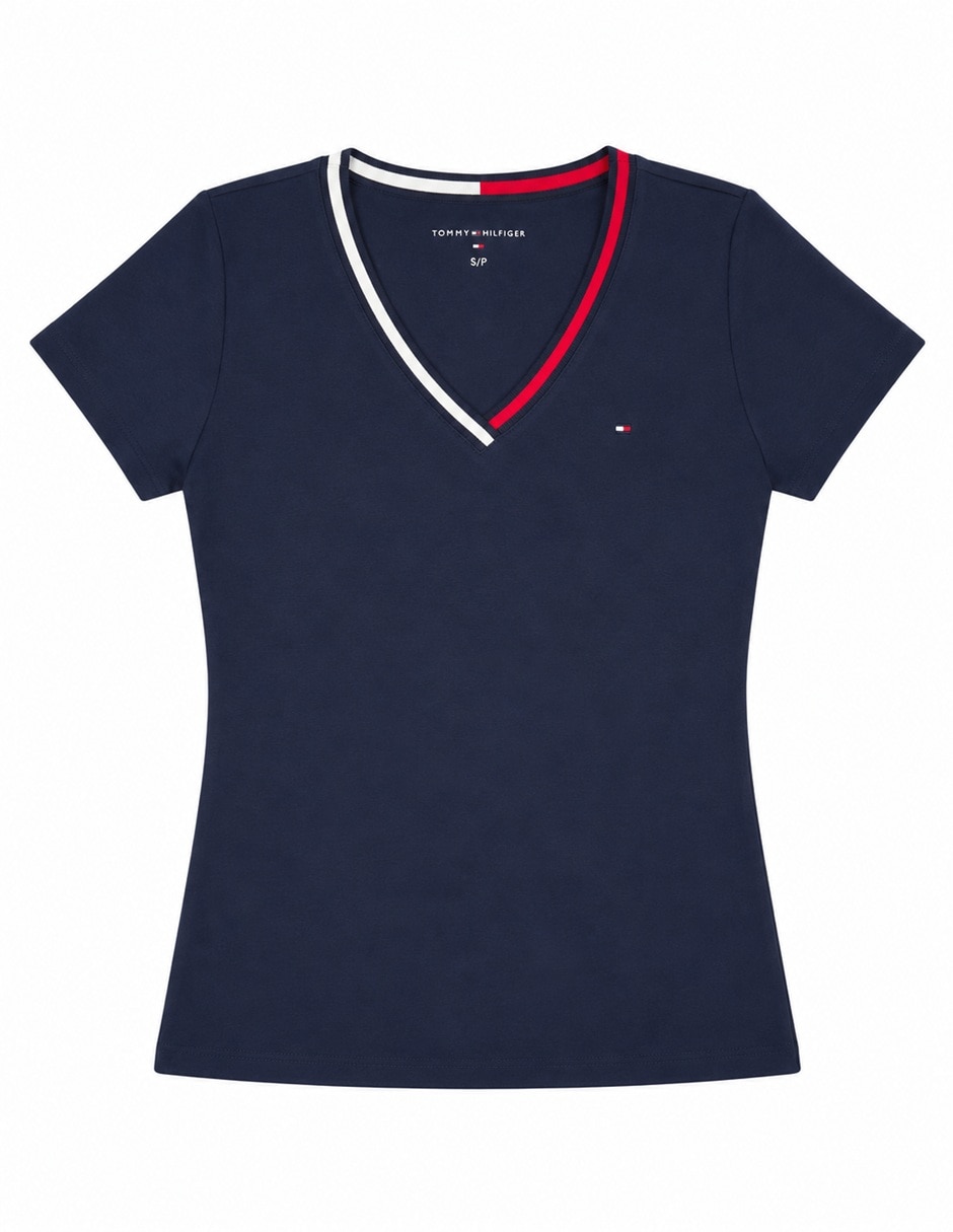 Playera manga corta cuello V para mujer 3