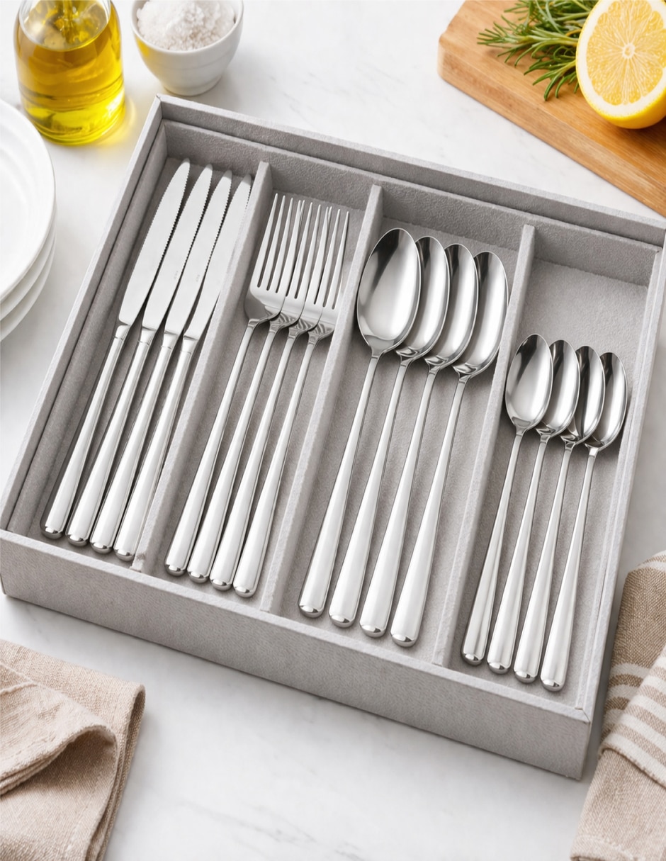 Set cubiertos de acero inoxidable 24 piezas 2