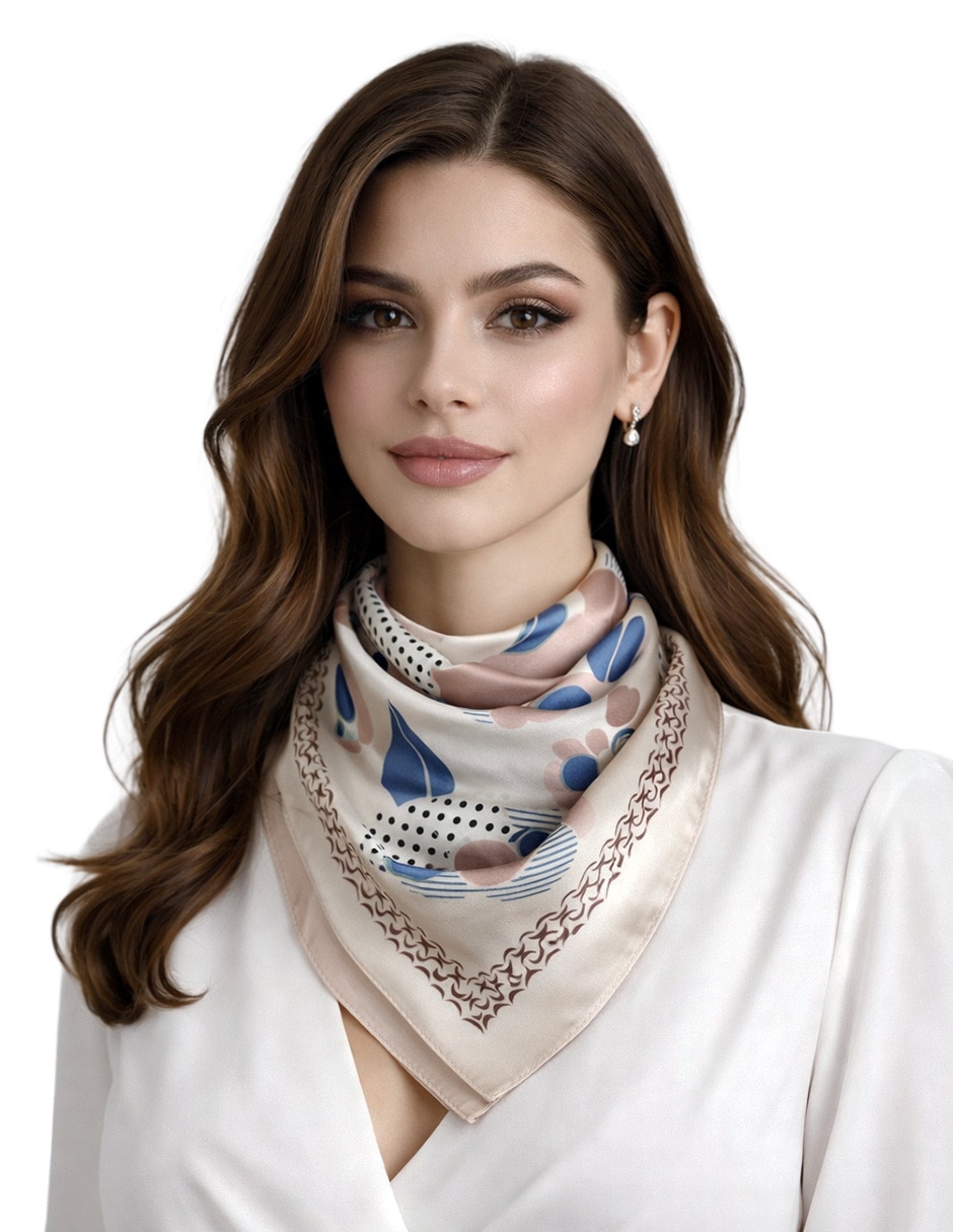Mascada con estampado Floral para mujer 2