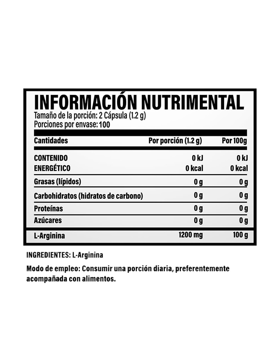 Suplementos alimenticios L-Arginina 200 Cápsulas Essential Testrol con L-Arginina