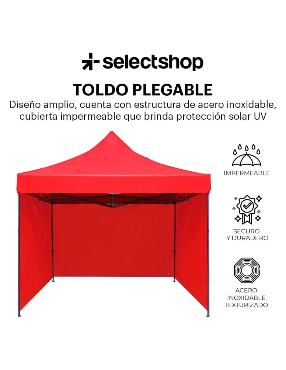 Toldo Selectshop 3x3 metros con paredes HG237C