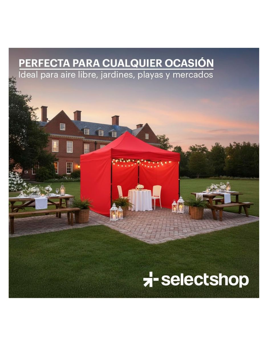 Toldo Selectshop 3x3 metros con paredes HG237C