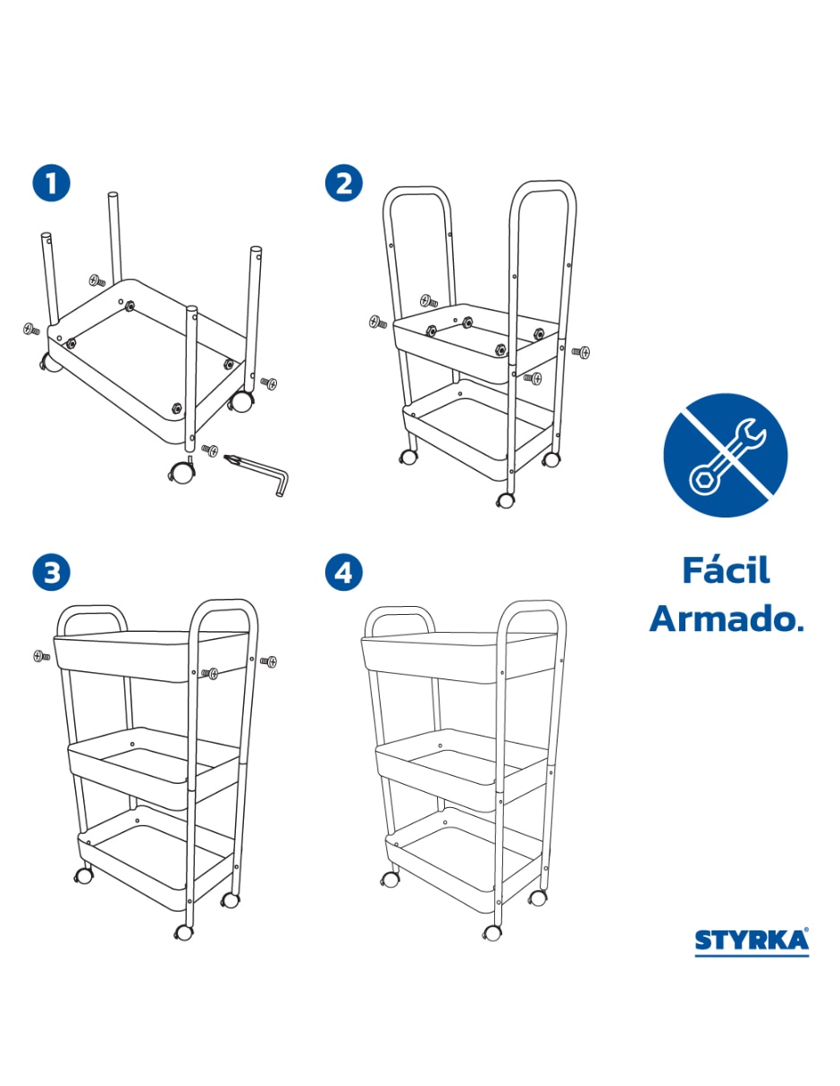 Carrito organizador Sí METAL 8