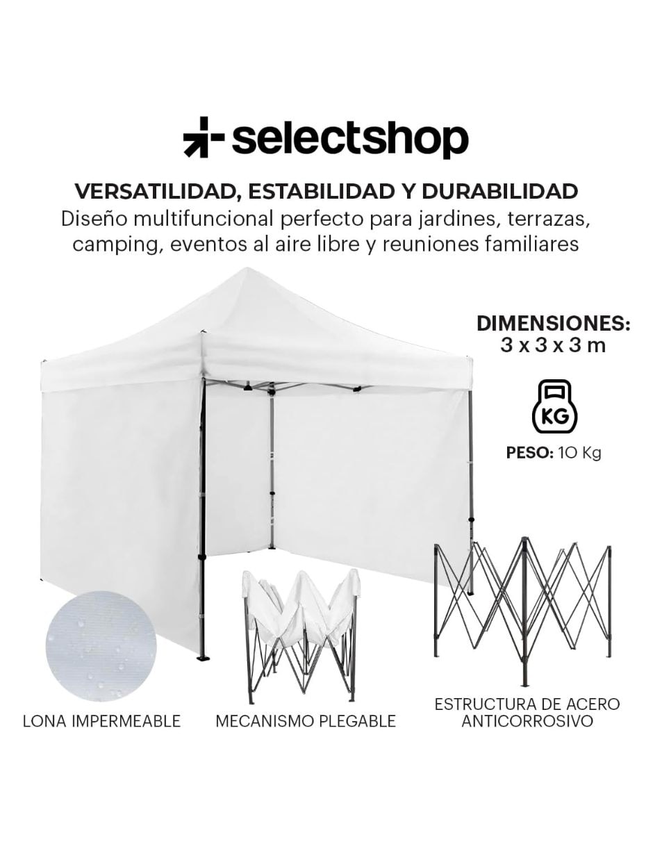 Toldo 3x3 metros con paredes HG237C 8