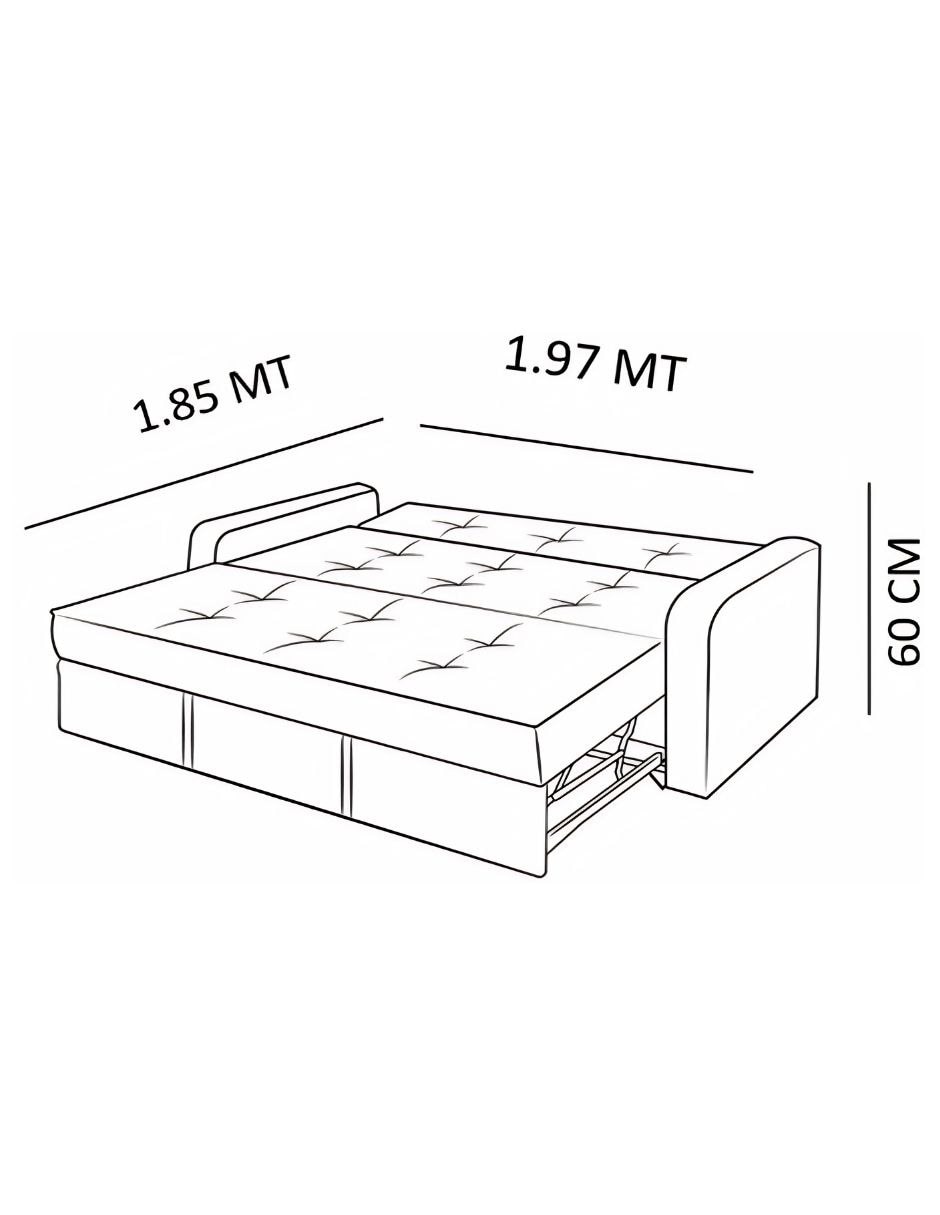 Sofá cama M & E MUEBLES Manne Queen de madera pino