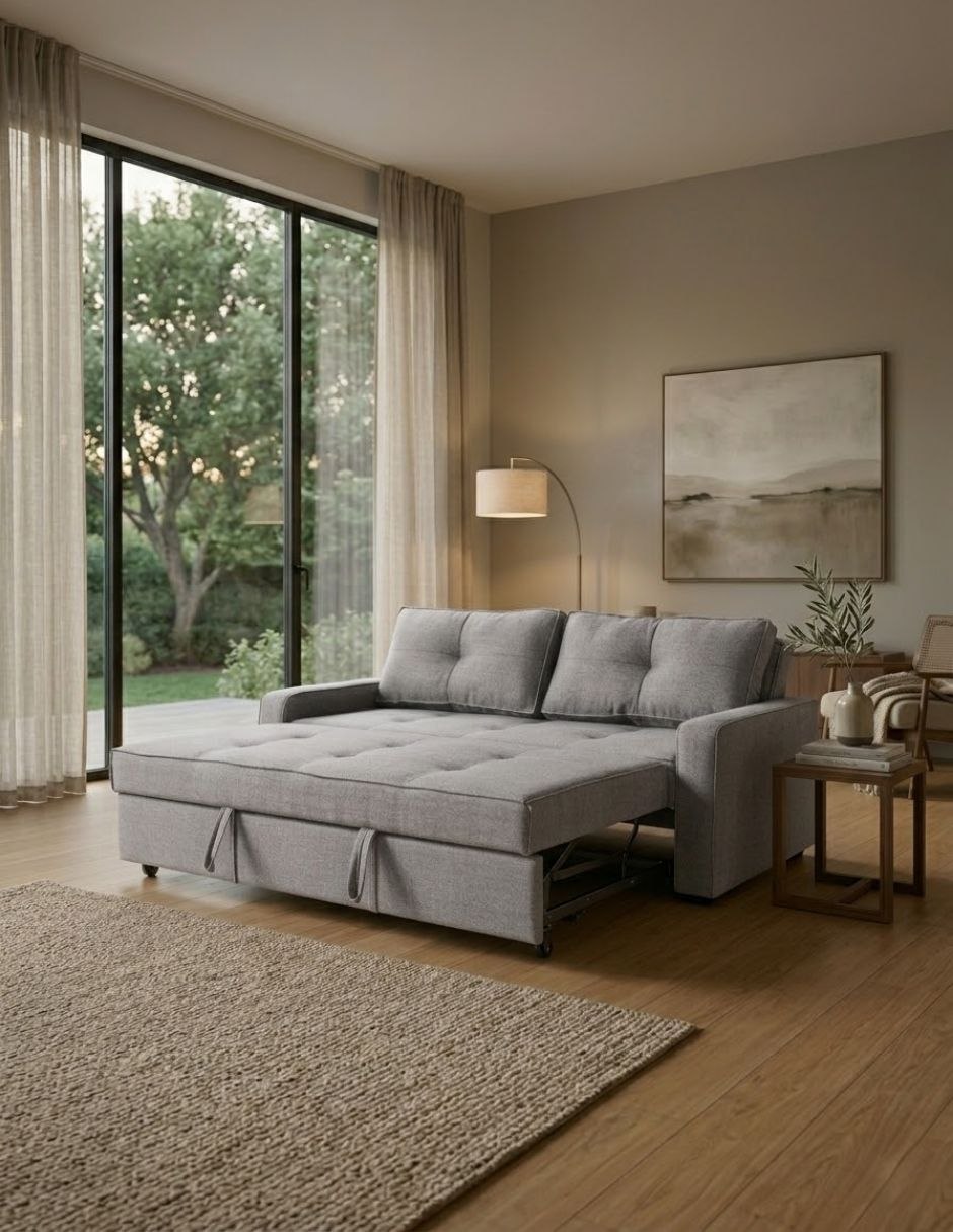 Sofá cama M & E MUEBLES Manne Queen de madera pino