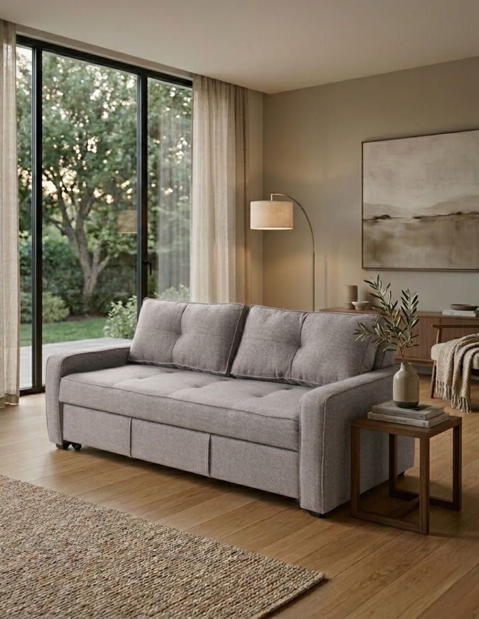 Sofá cama M & E MUEBLES Manne Queen de madera pino