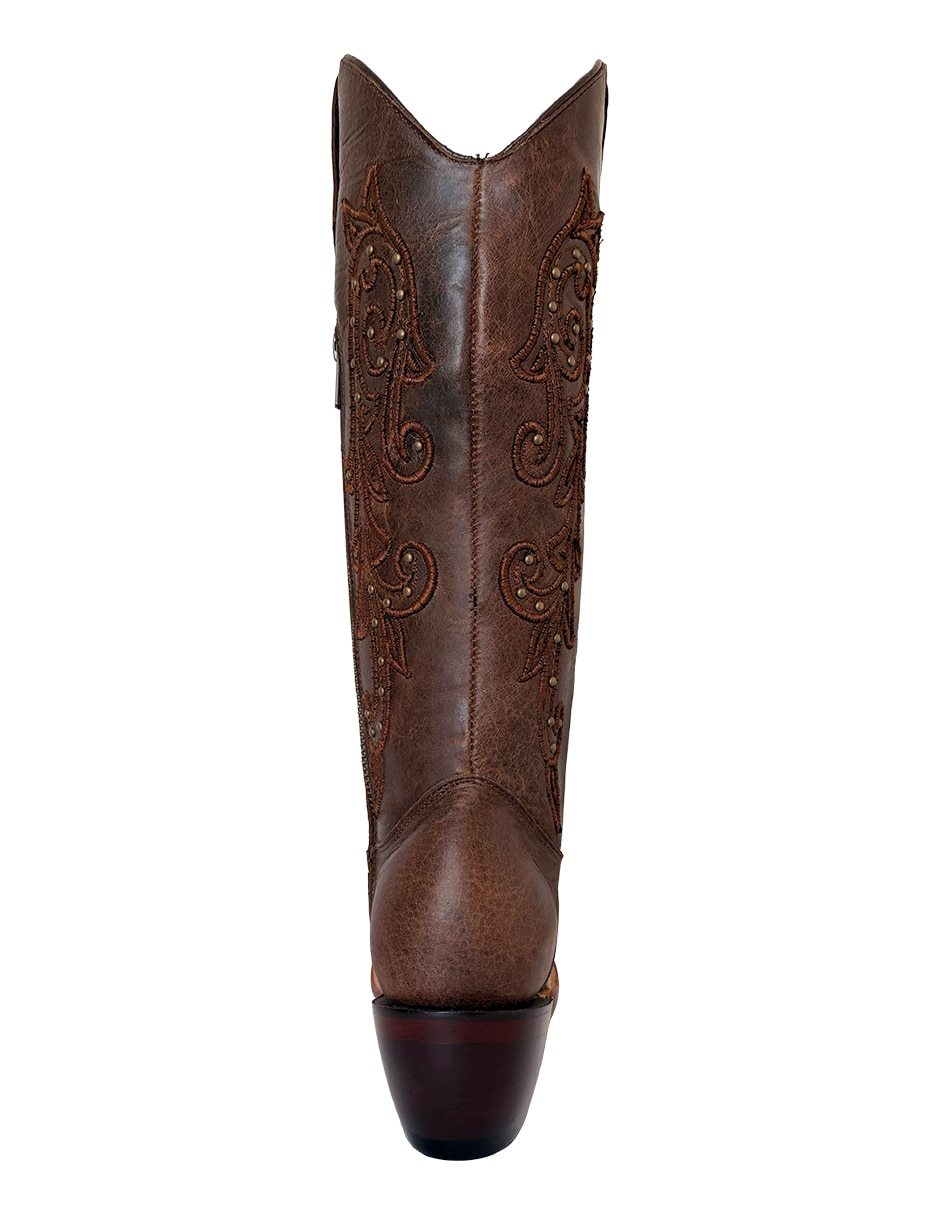Bota cowboy abajo de la rodilla BDP Botas de Pedro Vaquero Curvy de piel para mujer