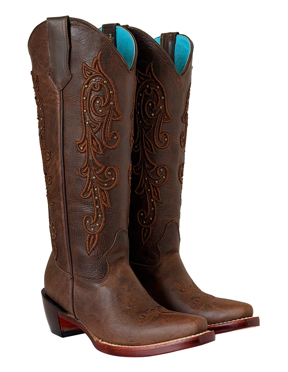 Bota cowboy abajo de la rodilla BDP Botas de Pedro Vaquero Curvy de piel para mujer