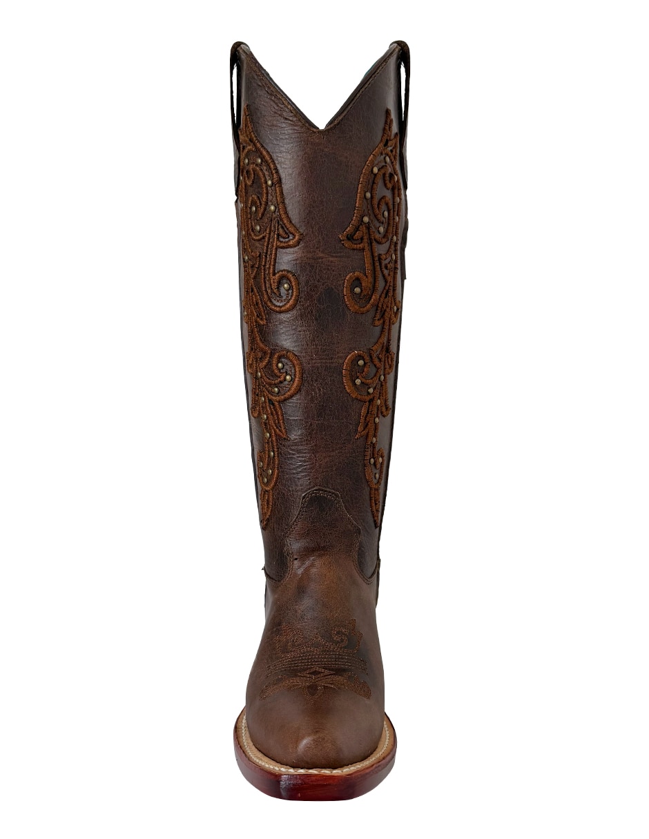 Bota cowboy abajo de la rodilla BDP Botas de Pedro Vaquero Curvy de piel para mujer