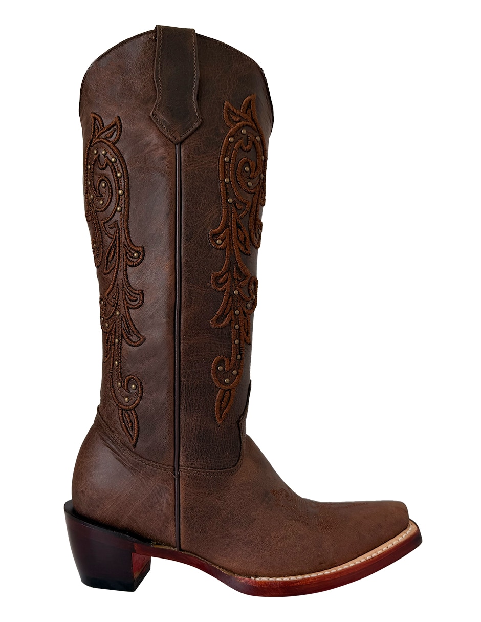 Bota cowboy abajo de la rodilla BDP Botas de Pedro Vaquero Curvy de piel para mujer