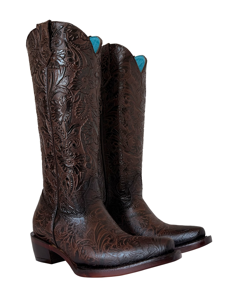 Bota cowboy abajo de la rodilla bdp botas de pedro de piel para mujer