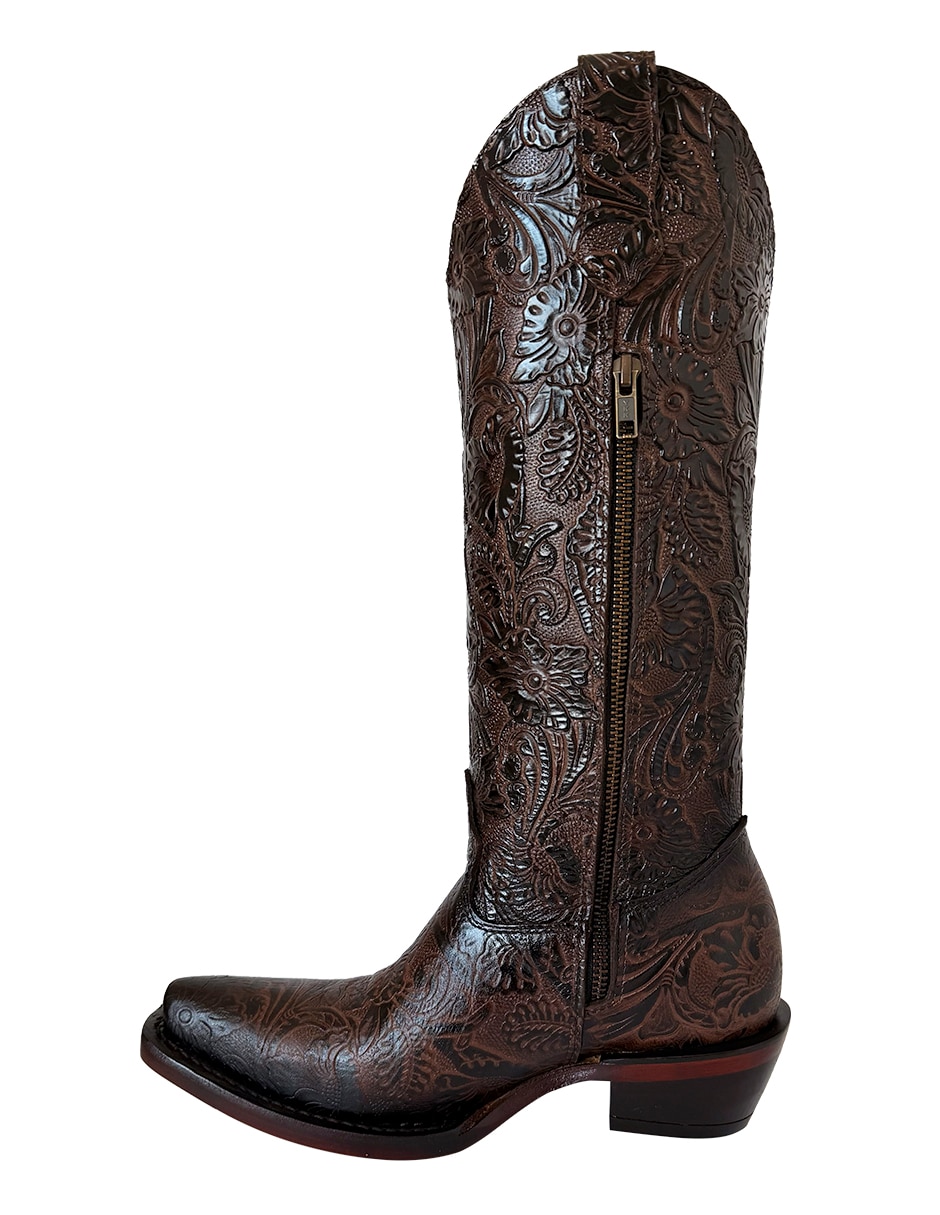Bota cowboy abajo de la rodilla bdp botas de pedro de piel para mujer